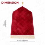 Boy-Girl Janamaz Velvet Prayer Mat | Children Islamic Prayer Rug for Kids (1 to 10) | Soft Thick Namaz Mat, Portable Travel Janemaaz | Mussalla for Home, Mosque & Ramzan, Hajj-Umrah (Maroon) - Image 3