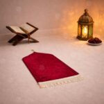 Boy-Girl Janamaz Velvet Prayer Mat | Children Islamic Prayer Rug for Kids (1 to 10) | Soft Thick Namaz Mat, Portable Travel Janemaaz | Mussalla for Home, Mosque & Ramzan, Hajj-Umrah (Maroon) - Image 6