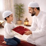 Boy-Girl Janamaz Velvet Prayer Mat | Children Islamic Prayer Rug for Kids (1 to 10) | Soft Thick Namaz Mat, Portable Travel Janemaaz | Mussalla for Home, Mosque & Ramzan, Hajj-Umrah (Maroon) - Image 9