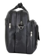 K London Black Artificial Leather Handmade Men Women Laptop Bag Office bag Cross Over Shoulder Messenger Bag Office Bag (1102_Black) - Image 3