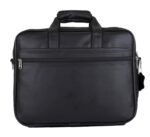 K London Black Artificial Leather Handmade Men Women Laptop Bag Office bag Cross Over Shoulder Messenger Bag Office Bag (1102_Black) - Image 4