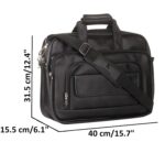 K London Black Artificial Leather Handmade Men Women Laptop Bag Office bag Cross Over Shoulder Messenger Bag Office Bag (1102_Black) - Image 5