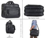 K London Black Artificial Leather Handmade Men Women Laptop Bag Office bag Cross Over Shoulder Messenger Bag Office Bag (1102_Black) - Image 7