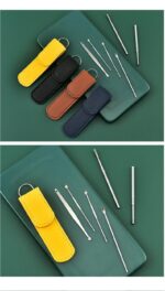The Force Behind Your Health Ear Cleaning Kit Steel Ear Cleaner Reusable Ear Wax Remover Tool Kit Set With Storage Pack, Ear Curette Cleaner And Spring Ear Buds Cleaner 6 Pcs Set (MULTICOLOUR)( PACK OF 1 ) - Image 3