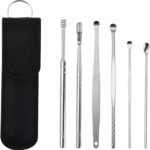 The Force Behind Your Health Ear Cleaning Kit Steel Ear Cleaner Reusable Ear Wax Remover Tool Kit Set With Storage Pack, Ear Curette Cleaner And Spring Ear Buds Cleaner 6 Pcs Set (MULTICOLOUR)( PACK OF 1 ) - Image 6