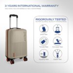 Safari Astra Neo 8 Wheels 56cm Cabin Size Trolley Bag, Hard Case Polycarbonate, 360 Degree Wheeling Carry-on Luggage for Men & Women, Travel Bag, Suitcase for Travel, Trolley Bag for Travel, Champagne - Image 7