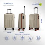 Safari Astra Neo 8 Wheels 56cm Cabin Size Trolley Bag, Hard Case Polycarbonate, 360 Degree Wheeling Carry-on Luggage for Men & Women, Travel Bag, Suitcase for Travel, Trolley Bag for Travel, Champagne - Image 8
