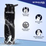 STRAUSS Stainless-Steel Water Bottle | Water Bottles for School, Office, Home & Gym | Leak Proof and BPA Free Gym Bottle | Easy to Carry | Water Bottle for Men & Women | 750 ML - Image 3