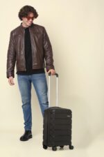 Teakwood Unisex Trolley Bag, Hard Cabin Trolley Small, 55 CM Trolley Bag for Travel, Lock System 360 Degree 8 Rotating Wheel (S, Black) - Image 4