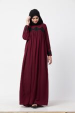 Mushkiya Beautiful Designer Abaya Like Dress with Pearl Lace Work for Women that Falls Loose from Chest - Image 6