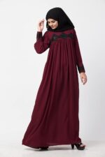 Mushkiya Beautiful Designer Abaya Like Dress with Pearl Lace Work for Women that Falls Loose from Chest - Image 7