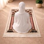 Turkish Premium Velvet Janamaz Prayer Mat | Soft Thick Mussalla Namaz Mat for Muslims | Anti-Slip Base & Elegant Turkish Design | Comfortable Muslim Prayer Mat for Salah & Namaz (Cream) - Image 4