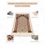 Turkish Premium Velvet Janamaz Prayer Mat | Soft Thick Mussalla Namaz Mat for Muslims | Anti-Slip Base & Elegant Turkish Design | Comfortable Muslim Prayer Mat for Salah & Namaz (Cream) - Image 5