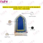 FAF Girl & Boy Velvet Prayer Mat | Children janamaz Prayer Rug for Kids (upto 3 years) | Soft Thick Namaz Mat, Portable Travel Janemaaz | Mussalla for Home, Mosque & Ramzan, Hajj and Umrah (Dark Blue) - Image 8