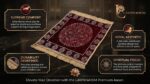 Premium Prayer Mat Aasan for Pooja & Meditation, Velvet Touch Soft Prayer Rug with Traditional Design & Fringe, Portable Puja Mat for Home Temple, Gift Use, 22 x 22 Inches (1, RED) - Image 3