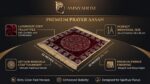 Premium Prayer Mat Aasan for Pooja & Meditation, Velvet Touch Soft Prayer Rug with Traditional Design & Fringe, Portable Puja Mat for Home Temple, Gift Use, 22 x 22 Inches (1, RED) - Image 4