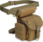 UDee Tactical Drop Leg Bag for Men – Military-Style Utility Waist Thigh Pack, Crossbody Hip Belt Pouch for Motorcycle, Hiking, Outdoor Travel, Camping, Airsoft – Adjustable MOLLE Gear Bag (Khaki) - Image 3