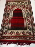 KETOSTICS® Anti-Skid Chenille Muslim Islamic Jainamaz/Prayer Mat, Foldable 4x2 feet (RED Black) - Image 3