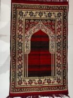 KETOSTICS® Anti-Skid Chenille Muslim Islamic Jainamaz/Prayer Mat, Foldable 4x2 feet (RED Black) - Image 5
