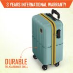 Safari Genius Theo 8 Wheels 55cm Cabin Size Trolley Bag, Hard Case Polycarbonate, 360 Degree Wheeling Small Carry-on Luggage, Suitcase for Travel, Trolley Bags for Travel, Sage Green - Image 3