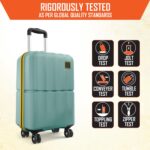 Safari Genius Theo 8 Wheels 55cm Cabin Size Trolley Bag, Hard Case Polycarbonate, 360 Degree Wheeling Small Carry-on Luggage, Suitcase for Travel, Trolley Bags for Travel, Sage Green - Image 5