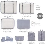 7 In 1 Suitcase Organizer - Travel Organizer Set, Packing Cubes for Suitcase, Clothes Storage Cubes, Travel Bag Organizer, Luggage Packing Organizers for Travel Accessories 7 pcs Set (Grey) - Image 3
