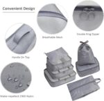 7 In 1 Suitcase Organizer - Travel Organizer Set, Packing Cubes for Suitcase, Clothes Storage Cubes, Travel Bag Organizer, Luggage Packing Organizers for Travel Accessories 7 pcs Set (Grey) - Image 4