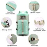 Storite Nylon 43Cm Small Lightweight Water Resistant Duffle Bag, Rucksack Travel Bag for Women with Shoes Compartment, Backpack Carry Luggage Bag for Men Women(43 x 25 x 26 Cm, Green/Grey) - Image 3