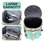 Storite Nylon 43Cm Small Lightweight Water Resistant Duffle Bag, Rucksack Travel Bag for Women with Shoes Compartment, Backpack Carry Luggage Bag for Men Women(43 x 25 x 26 Cm, Green/Grey) - Image 4