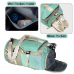 Storite Nylon 43Cm Small Lightweight Water Resistant Duffle Bag, Rucksack Travel Bag for Women with Shoes Compartment, Backpack Carry Luggage Bag for Men Women(43 x 25 x 26 Cm, Green/Grey) - Image 5