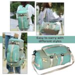 Storite Nylon 43Cm Small Lightweight Water Resistant Duffle Bag, Rucksack Travel Bag for Women with Shoes Compartment, Backpack Carry Luggage Bag for Men Women(43 x 25 x 26 Cm, Green/Grey) - Image 9