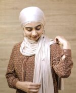 Premium Jersey Hijab Scarf, Soft Cotton Blend, Light baby pink - Image 4