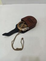 Antique Brass Sundial Push Button Compass Pocket Sundial Compass Navigational Compass Direction with Leather case - Image 3