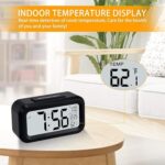 Digital Alarm Clock with Automatic Sensor, LED Display Clock with Date & Temperature, Compact Desk Table Clock for Bedroom, Students, Home & Office, Smart Night Light Alarm Clock (Black) - Image 7
