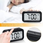 Digital Alarm Clock with Automatic Sensor, LED Display Clock with Date & Temperature, Compact Desk Table Clock for Bedroom, Students, Home & Office, Smart Night Light Alarm Clock (Black) - Image 8