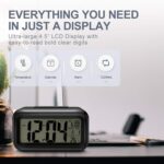 Digital Alarm Clock with Automatic Sensor, LED Display Clock with Date & Temperature, Compact Desk Table Clock for Bedroom, Students, Home & Office, Smart Night Light Alarm Clock (Black) - Image 9