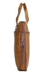 K London 14 Inches Slim Tan Vegan Leather Expandable Unisex Laptop|MacBook Shoulder|Messenger|Office|Travel|Business Bag for Men & Women(1808-tan) - Image 5