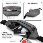 NABAAT Waist Bag for Men and Women Fanny Pack with 4 Zipper Pocket Travel Chest Pouch Passport Belt Bag Money Pocket Bag with Key Holder - (Grey, WB-GR-2) - Image 4
