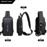 Oblivion Crossbody Bags for Men – Multicolor Stylish Waterproof Unisex Anti-Theft Chest Backpack with USB Port – Casual Travel Shoulder Sling Bag for Passport, Mobile & Wallet (Black) - Image 6