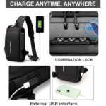 Oblivion Crossbody Bags for Men – Multicolor Stylish Waterproof Unisex Anti-Theft Chest Backpack with USB Port – Casual Travel Shoulder Sling Bag for Passport, Mobile & Wallet (Black) - Image 8