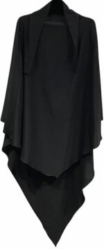NAZNEEN Matt Nida Tringle Layer Triangular Khimar-Hijab-Jilbab for Girls & Women in Single Layer | Tie Back Khimar Abaya Hijab Niqab Islamic Modest Wear - Image 3