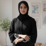 Women Firdous Fabric Solid Abaya Burqa with Sleeve Embroidery | Long Sleeve | Classic Fit | Without Dupatta - Image 3