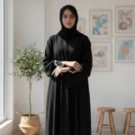 Women Firdous Fabric Solid Abaya Burqa with Sleeve Embroidery | Long Sleeve | Classic Fit | Without Dupatta - Image 4