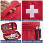 First Aid Kit Bag Portable & Spacious Medicine Storage Organizer with Handle Multi-Utility Emergency Kit with Mesh Pouch & Elastic Loops for Travel, Camping & Home - Image 6