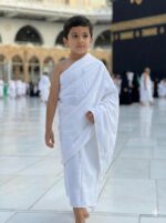 Ihram Ahram Ehram for Kid | Hajj Umrah | White Cotton 2-Piece | Age 5 to 9 | Cool Towel Ihram| Sharia Compliant | Al-Harmain - Image 5