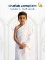 Ihram Ahram Ehram for Kid | Hajj Umrah | White Cotton 2-Piece | Age 5 to 9 | Cool Towel Ihram| Sharia Compliant | Al-Harmain - Image 6