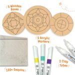 Imagimake DIY Lippan Art Kit for Girls 9-12 | Coloring & Painting Art Kit Set with Water Brush Pen & Stamps | Crafts & Gifts for Kids Age 10-12 - Image 3