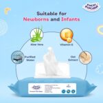 UltraSoft Baby Wet Wipes With Lid | Enriched with Vitamin E & Aloe Vera | Alcohol-Free, Thick & Gentle Wipes | Safe for Newborns & Toddlers | Pack Of 1 (72 Wipes) - Image 7