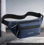 WILDHORN Waist Bag for Men & Women | Water-Resistant Crossbody Sling Fanny Pack with Dual Zipper Compartments & Adjustable Strap for Travel & Daily Use (Blue) - Image 3