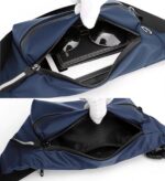 WILDHORN Waist Bag for Men & Women | Water-Resistant Crossbody Sling Fanny Pack with Dual Zipper Compartments & Adjustable Strap for Travel & Daily Use (Blue) - Image 5